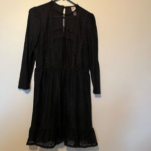 Black dress with sheer long sleeves